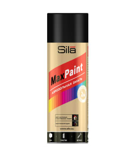 Аэрозольная краска Sila HOME Max Paint чёрная матовая